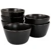 Paul 23 fl.oz Matte Black Stoneware 6 Piece Bowl Set with Gold Rim by Elama -Dinnerware Shop matte black elama bowls 985116277m 64 1000