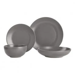 Brea 16-Piece Solid Stoneware Dinnerware Set in Matte Charcoal (Service for 4) by StyleWell 13 Brea 16-Piece Solid Stoneware Dinnerware Set in Matte Charcoal (Service for 4) by StyleWell -Dinnerware Shop matte charcoal stylewell dinnerware sets hd2112005 66 1000