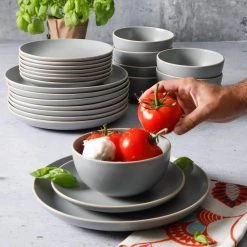Rockaway 24-Piece Modern Matte Grey Ceramic Dinnerware Set (Service for 8) by Gibson Home 15 Rockaway 24-Piece Modern Matte Grey Ceramic Dinnerware Set (Service for 8) by Gibson Home -Dinnerware Shop matte gray gibson home dinnerware sets 131275 24 31 1000