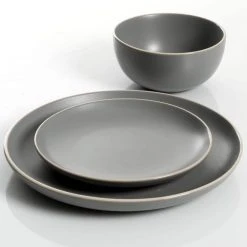 Rockaway 24-Piece Modern Matte Grey Ceramic Dinnerware Set (Service for 8) by Gibson Home 13 Rockaway 24-Piece Modern Matte Grey Ceramic Dinnerware Set (Service for 8) by Gibson Home -Dinnerware Shop matte gray gibson home dinnerware sets 131275 24 44 1000