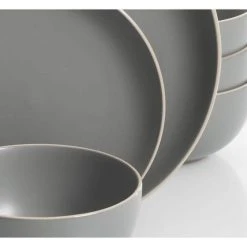 Rockaway 24-Piece Modern Matte Grey Ceramic Dinnerware Set (Service for 8) by Gibson Home 14 Rockaway 24-Piece Modern Matte Grey Ceramic Dinnerware Set (Service for 8) by Gibson Home -Dinnerware Shop matte gray gibson home dinnerware sets 131275 24 fa 1000
