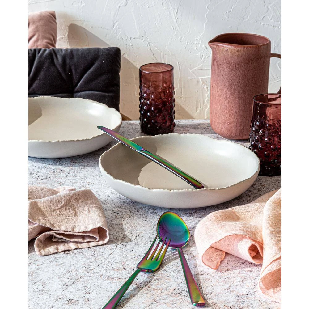 36 fl.oz. Beige Stoneware Dinnerware Bowls (Set of 4) by Over and Back 5 36 fl.oz. Beige Stoneware Dinnerware Bowls (Set of 4) by Over and Back - Image 3