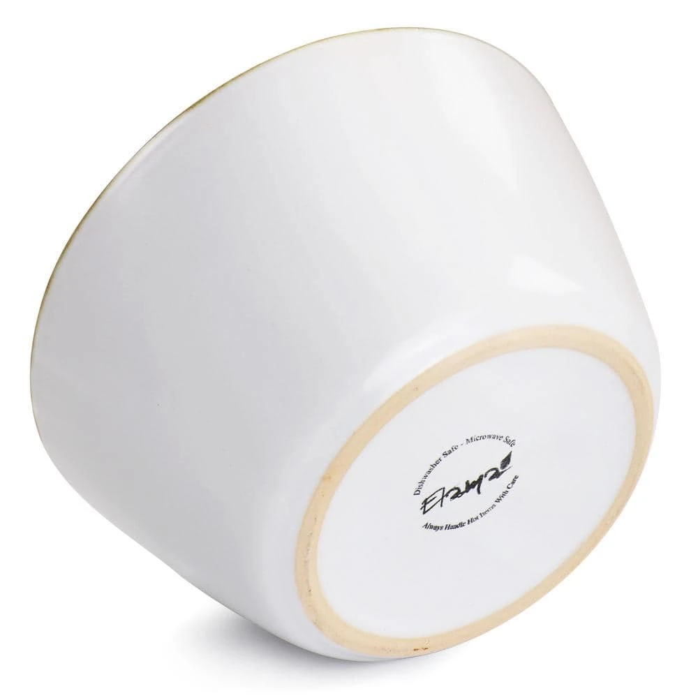 Arthur 23 fl.oz Matte White Stoneware 6 Piece Bowl Set with Gold Rim by Elama 7 Arthur 23 fl.oz Matte White Stoneware 6 Piece Bowl Set with Gold Rim by Elama - Image 5