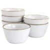 Arthur 23 fl.oz Matte White Stoneware 6 Piece Bowl Set with Gold Rim by Elama -Dinnerware Shop matte white elama bowls 985116269m 64 1000