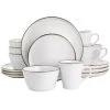 Arthur 16-Piece Stoneware Dinnerware Set in Matte White with Gold Rim by Elama 2 Arthur 16-Piece Stoneware Dinnerware Set in Matte White with Gold Rim by Elama -Dinnerware Shop matte white elama dinnerware sets 985116177m 64 1000