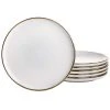 Arthur 6 Piece Stoneware Salad Plate Set in Matte White with Gold Rim by Elama 1 Arthur 6 Piece Stoneware Salad Plate Set in Matte White with Gold Rim by Elama -Dinnerware Shop matte white elama salad plates dessert plates 985116272m 64 1000