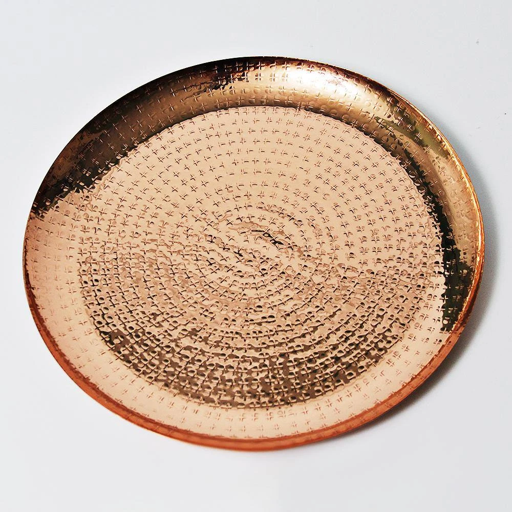 13 in. 100% Pure Hammered Copper Charger Plate For Thanksgiving, Christmas, Holidays and Everyday Use or Home Decor by Alchemade 4 13 in. 100% Pure Hammered Copper Charger Plate For Thanksgiving, Christmas, Holidays and Everyday Use or Home Decor by Alchemade - Image 2
