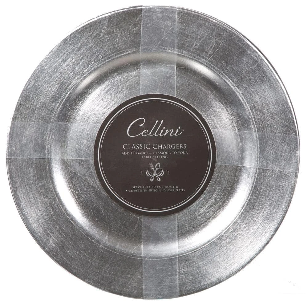 Home Essentials & Beyond 13 in. 4-Piece Classic Silver Plate Charger Set by HOME ESSENTIALS AND BEYOND 4 Home Essentials & Beyond 13 in. 4-Piece Classic Silver Plate Charger Set by HOME ESSENTIALS AND BEYOND - Image 2