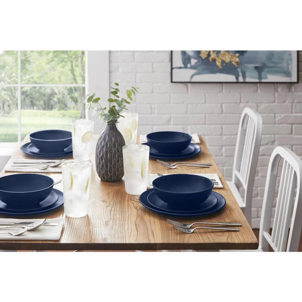 Taryn Melamine Dinner Bowls in Matte Midnight Blue (Set of 6) by StyleWell 7 Taryn Melamine Dinner Bowls in Matte Midnight Blue (Set of 6) by StyleWell - Image 5