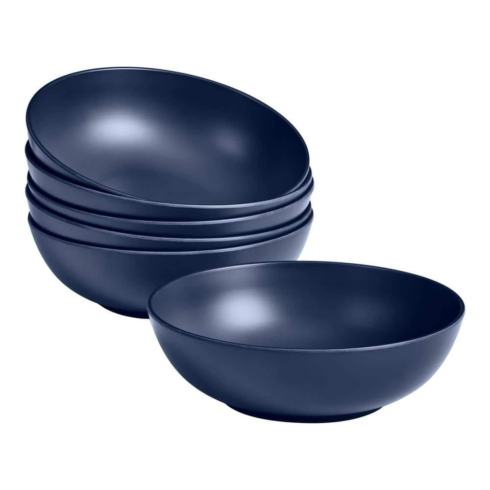 Taryn Melamine Dinner Bowls in Matte Midnight Blue (Set of 6) by StyleWell 3 Taryn Melamine Dinner Bowls in Matte Midnight Blue (Set of 6) by StyleWell