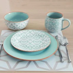 Alara 16-Piece Mint Ceramic Dinnerware Set (Service for 4) by BAUM -Dinnerware Shop mint baum dinnerware sets alara16m 31 1000