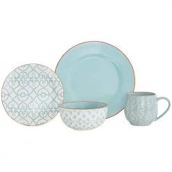 Alara 16-Piece Mint Ceramic Dinnerware Set (Service for 4) by BAUM