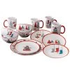 Holiday 16-Piece Seasonal Multi Porcelain Dinnerware Set (Service for 4) by American Atelier