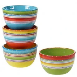 Mariachi Multi-Colored 5.25 in. Ice Cream Cereal Bowl Set (Set of 4) by Certified International