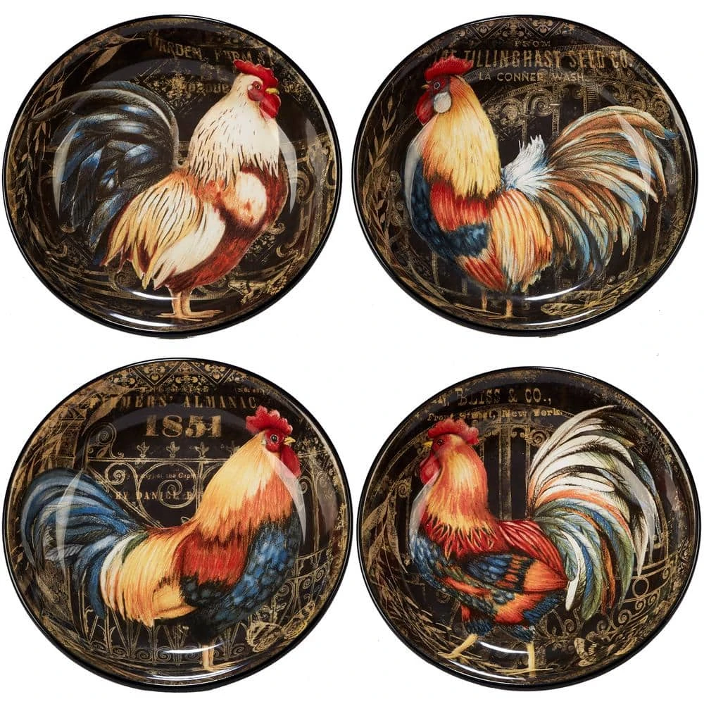 Gilded Rooster 4-Piece Multi-Colored 9.25 in. x 2 in. Soup/Pasta Bowl Set by Certified International 3 Gilded Rooster 4-Piece Multi-Colored 9.25 in. x 2 in. Soup/Pasta Bowl Set by Certified International