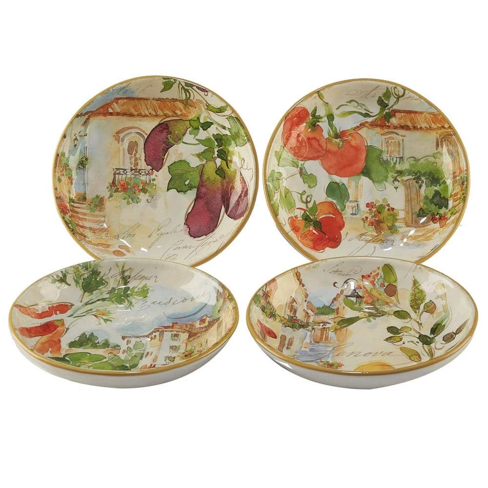 Piazzette 4-Piece Multi-Colored 9.25 in. x 2 in. Soup/Pasta Bowl Set by Certified International 3 Piazzette 4-Piece Multi-Colored 9.25 in. x 2 in. Soup/Pasta Bowl Set by Certified International