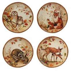 Pine Forest Multicolored Dinner Plate (Set of 4) by Certified International