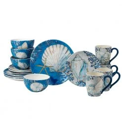 Playa Shells 16-Piece Earthenware Dinnerware Set (Service Set for 4) by Certified International