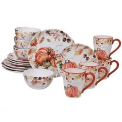 Harvest Splash 16-Piece Country/Cottage Multi-Colored Earthenware Dinnerware Set (Service for 4) by Certified International