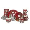 Christmas Lodge Snowman 16-Piece Multi-Colored Earthenware Dinnerware Set Service for 4 by Certified International -Dinnerware Shop multi colored certified international dinnerware sets 97629rm 64 1000