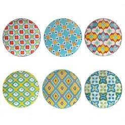 Damask Floral 6 in. Multicolored Canape Plate (Set of 6) by Certified International