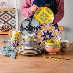 Jasmin 16-Piece Porcelain Multi-Colors Dinnerware Sets (Service for 4) by vancasso 16 Jasmin 16-Piece Porcelain Multi-Colors Dinnerware Sets (Service for 4) by vancasso -Dinnerware Shop multi colors vancasso dinnerware sets vc jasmin sl 76 1000