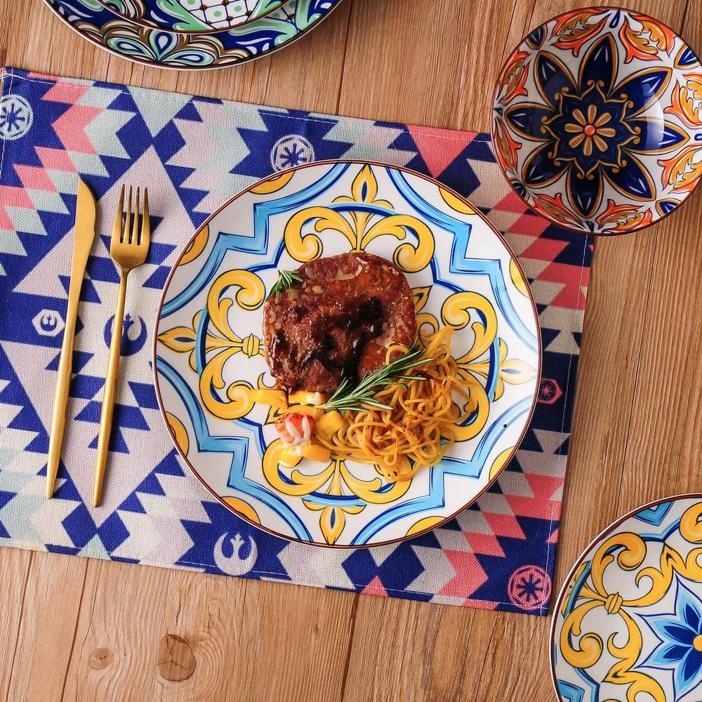 Jasmin 16-Piece Porcelain Multi-Colors Dinnerware Sets (Service for 4) by vancasso 8 Jasmin 16-Piece Porcelain Multi-Colors Dinnerware Sets (Service for 4) by vancasso - Image 6