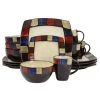 Soho Lounge Mosaic 16-Piece Multi Square Dinnerware Set by GIBSON ELITE -Dinnerware Shop multi gibson elite dinnerware sets 985117617m 64 1000