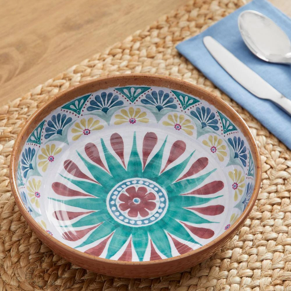 Azria Melamine Dinner Bowls in Multicolor Medallion (Set of 6) by Home Decorators Collection 5 Azria Melamine Dinner Bowls in Multicolor Medallion (Set of 6) by Home Decorators Collection - Image 3