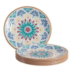 Azria Melamine Dinner Plates in Multicolor Medallion (Set of 6) by Home Decorators Collection