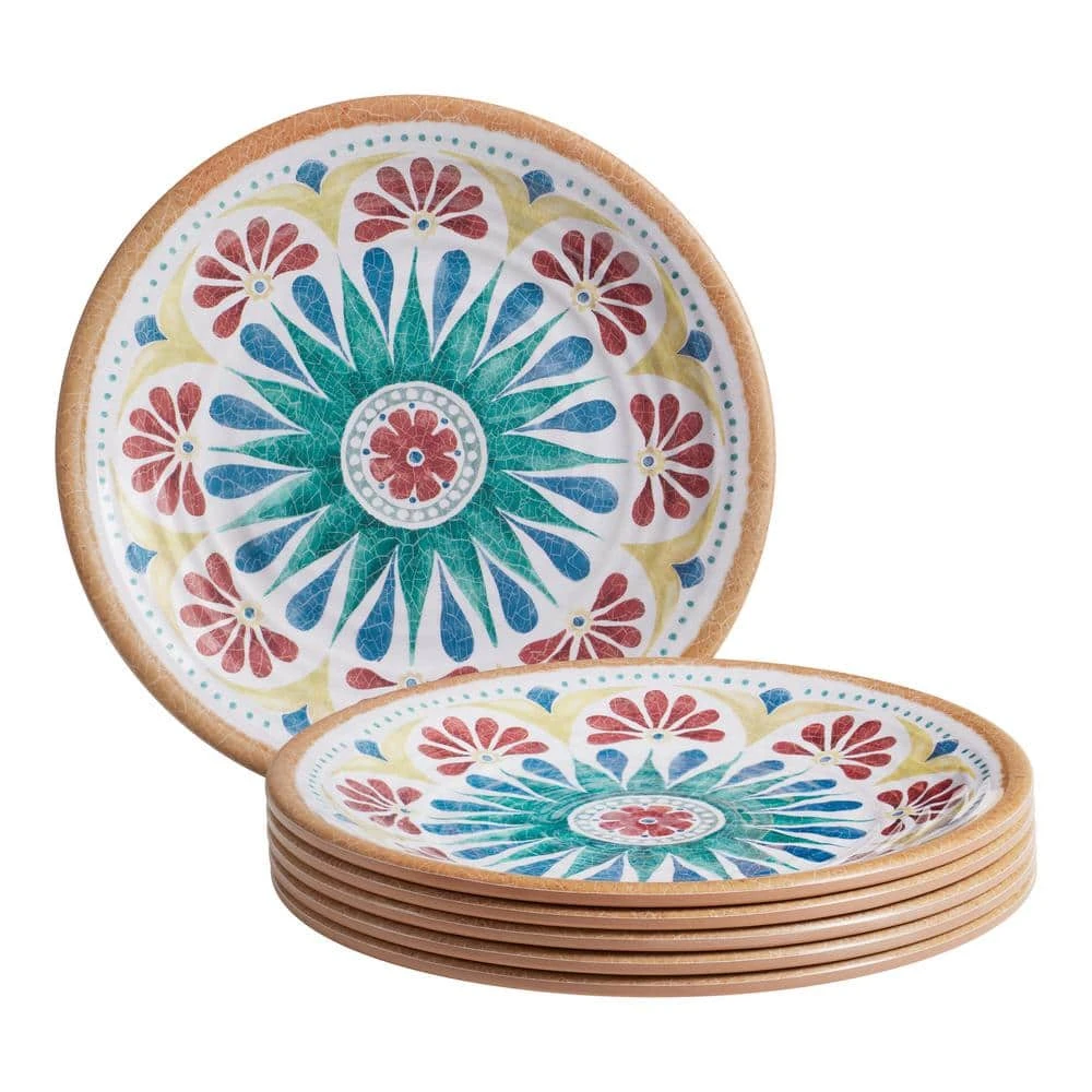 Azria Melamine Salad Plates in Multicolor Medallion (Set of 6) by Home Decorators Collection 3 Azria Melamine Salad Plates in Multicolor Medallion (Set of 6) by Home Decorators Collection