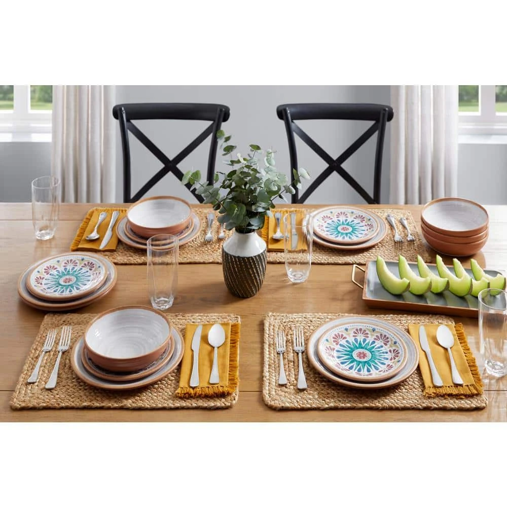 Azria Melamine Salad Plates in Multicolor Medallion (Set of 6) by Home Decorators Collection 8 Azria Melamine Salad Plates in Multicolor Medallion (Set of 6) by Home Decorators Collection - Image 6