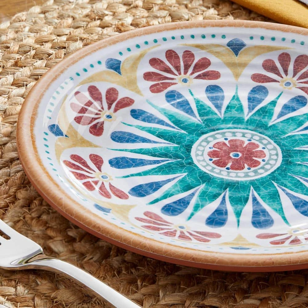 Azria Melamine Salad Plates in Multicolor Medallion (Set of 6) by Home Decorators Collection 6 Azria Melamine Salad Plates in Multicolor Medallion (Set of 6) by Home Decorators Collection - Image 4