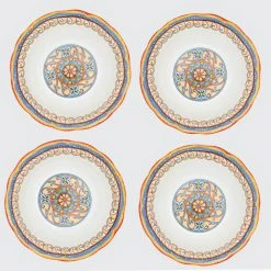 Duomo 34 oz. Multicolor Stoneware Pasta Bowl (Set of 4) by Euro Ceramica -Dinnerware Shop multicolor assorted euro ceramica bowls duo 86269 4f 1000