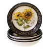 French Sunflowers 8.25 in. Soup and Pasta bowl (Set of 4) by Certified International