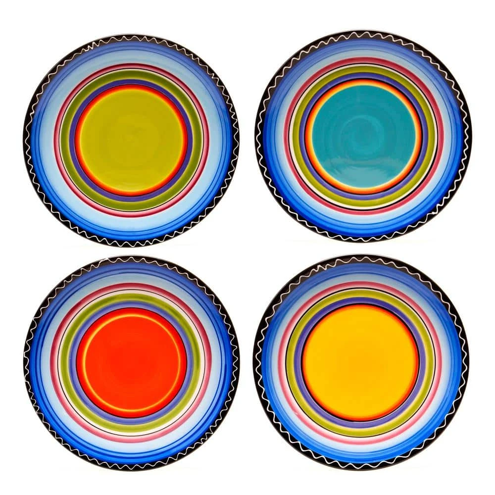 Tequila Sunrise 11 in. Multi-Colored Dinner Plate (Set of 4) by Certified International 3 Tequila Sunrise 11 in. Multi-Colored Dinner Plate (Set of 4) by Certified International