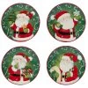 Holiday Magic Santa 6 in. Multicolored Earthenware Canape Plate (Set of 4) by Certified International -Dinnerware Shop multicolor certified international salad plates dessert plates 37303set4 64 1000