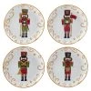 Holiday Magic Nutcracker 9 in. Multicolored Earthenware Dessert Plate (Set of 4) by Certified International