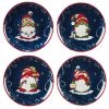 Holiday Magic Gnomes 9 in. Multicolored Earthenware Dessert Plate (Set of 4) by Certified International