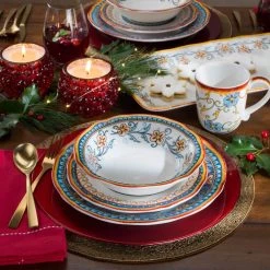 Duomo 16-Piece Patterned Multicolor/Italian Design Stoneware Dinnerware Set (Service for 4) by Euro Ceramica -Dinnerware Shop multicolor hand crafted euro ceramica dinnerware sets duo 86256 44 1000