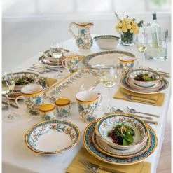 Duomo 16-Piece Patterned Multicolor/Italian Design Stoneware Dinnerware Set (Service for 4) by Euro Ceramica -Dinnerware Shop multicolor hand crafted euro ceramica dinnerware sets duo 86256 4f 1000