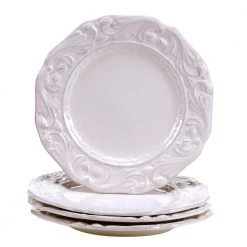 Firenze Ivory 9.5 in. Salad/Dessert Plate (Set of 4) by Certified International