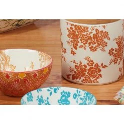 Damask Floral 12 oz. 4.75 in. Multicolor Porcelain All Purpose Bowl (Set of 6) by Certified International -Dinnerware Shop multicolored certified international bowls 45167set6 4f 1000