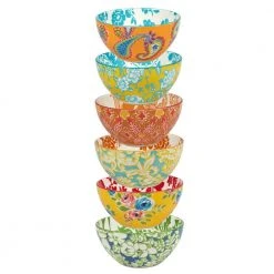 Damask Floral 12 oz. 4.75 in. Multicolor Porcelain All Purpose Bowl (Set of 6) by Certified International -Dinnerware Shop multicolored certified international bowls 45167set6 c3 1000