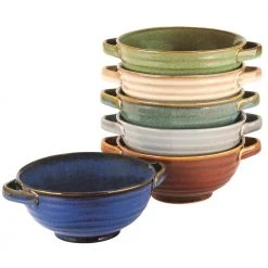 Reactive Glaze 19.17 fl. oz. Assorted Colors Stoneware Soup Bowl Crocks (Set of 6) by Certified International