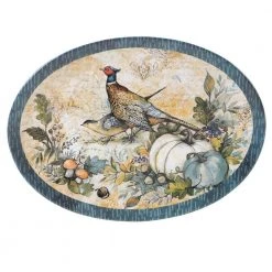 16 in. Harvest Gatherings Multicolored Earthenware Oval Platter by Certified International