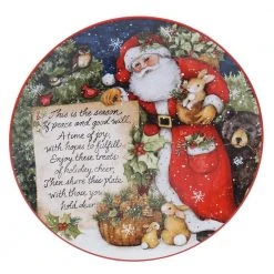 Magic Of Christmas Santa Multicolored Earthenware 12 in. Pass Along Plate by Certified International
