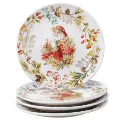 Christmas Story Multicolored Earthenware 11 in. Dinner Plate (Set of 4) by Certified International