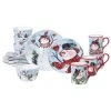 Watercolor Snowman 16-Piece Holiday Multicolored Earthenware Dinnerware Set (Service for 4) by Certified International
