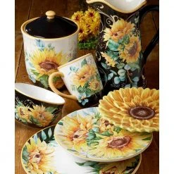 Sunflower Fields 16-Piece Seasonal Multicolored Earthenware Dinnerware Set (Service for 4) by Certified International -Dinnerware Shop multicolored certified international dinnerware sets 89051rm 31 1000